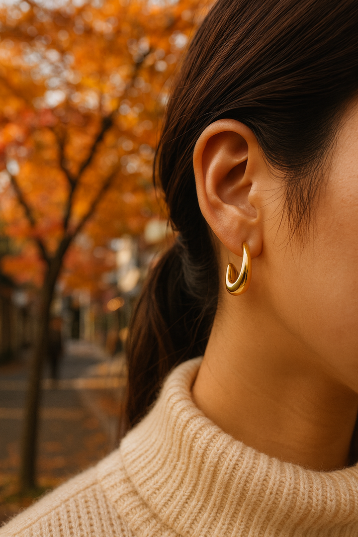チナ ドロップフープピアス
