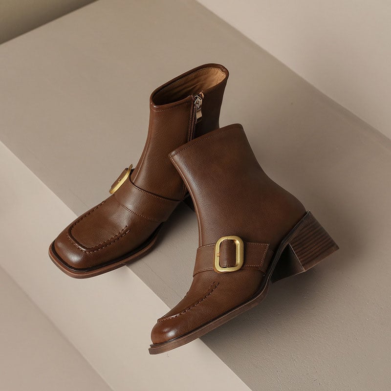 Aquene™| Leather Ankle Boots
