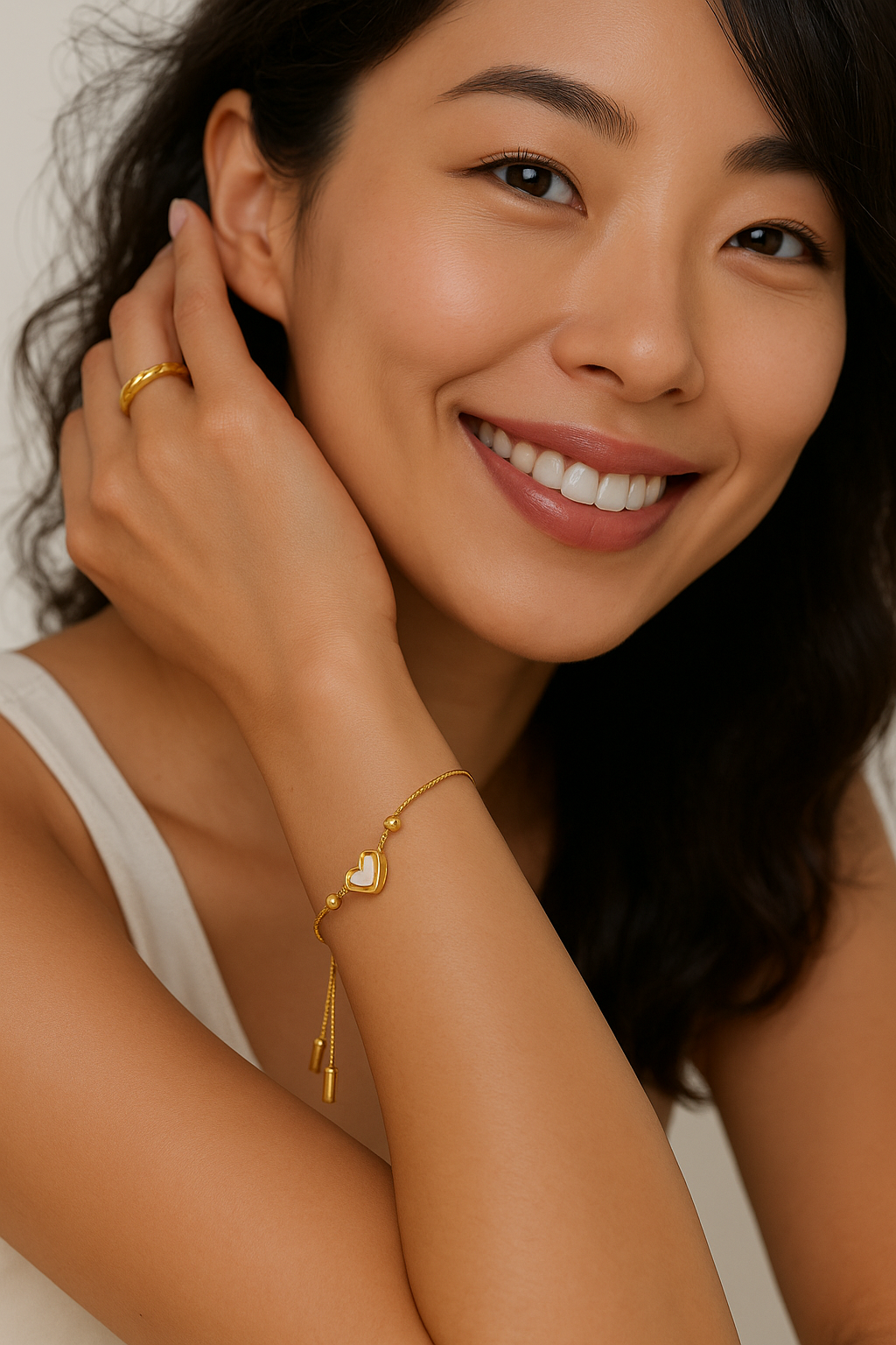 ツイステッドシックゴールドブレスレット