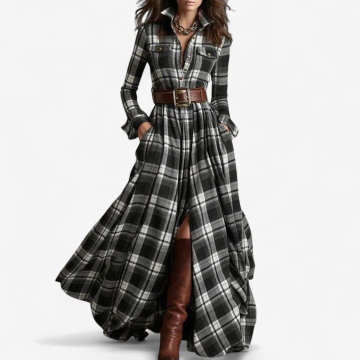 Barboteau | Timeless plaid maxi dress