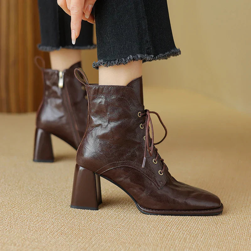 Virelia™| Leather Ankle Boots