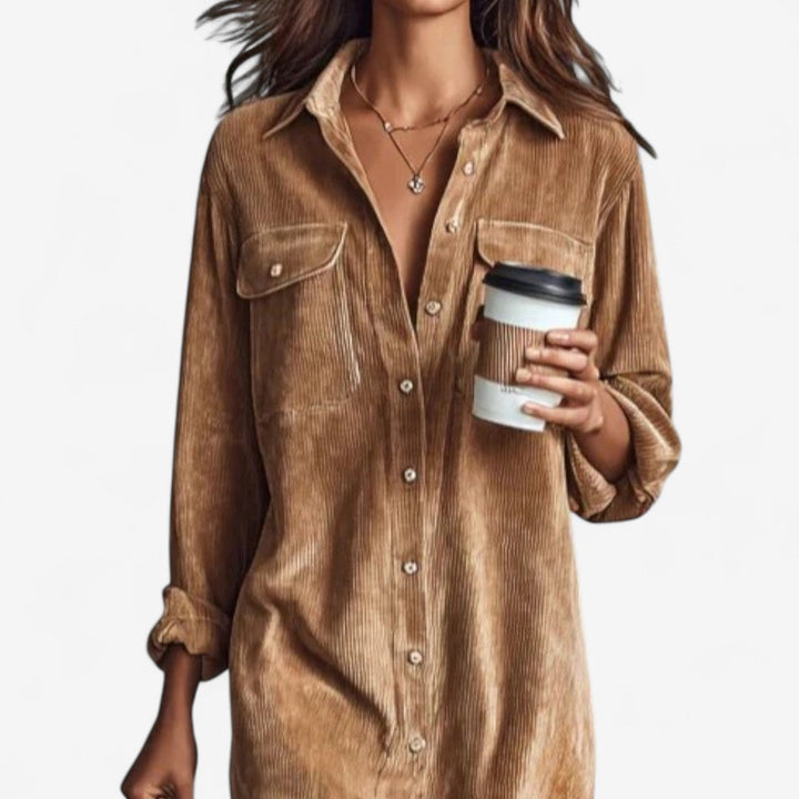 Anastacia | Loose corduroy midi dress