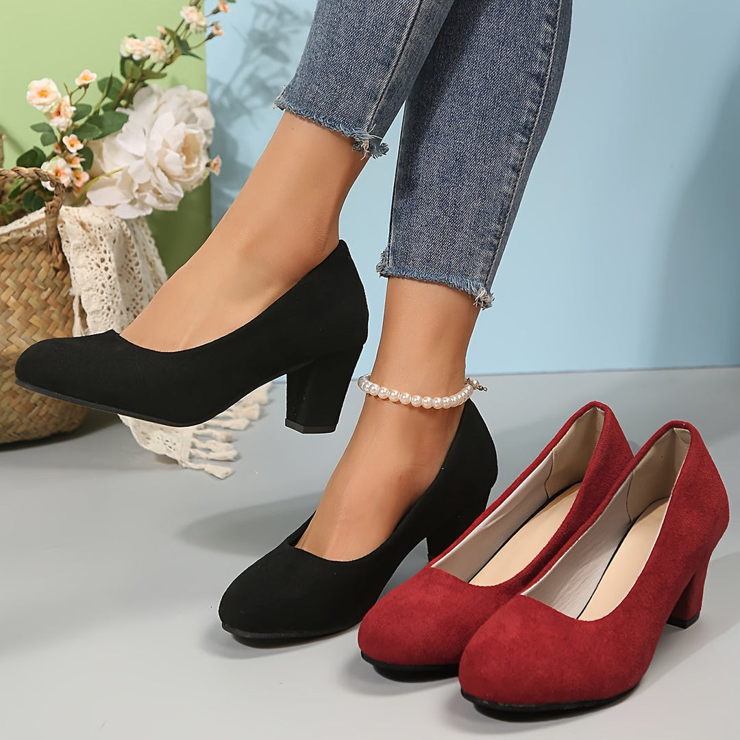 Laure Wide-toe pumps with stable heels for pain-free comfort